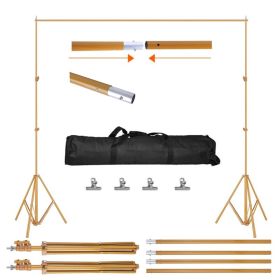 1Pc 6.5 Plus 10ft Photo Video Studio Backdrop Background Stand Adjustable Heavy Duty Photography Backdrop Support Stand Set With Carrying Bag Cla (Option: Gold)