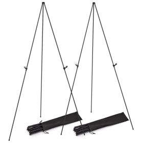 2 Pack Easel Stand For Display 61in Collapsible A Frame Tripod Easel Iron Alloy Drawing Stand With 2 Carry Bags For Wedding Poster Art Drawing Me (Option: Black)